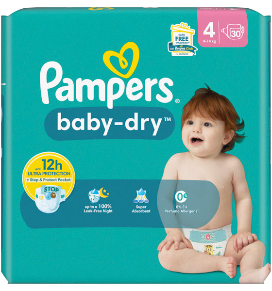 Couches Pampers Baby Dry Taille 4 Maxi (9-14 kg)