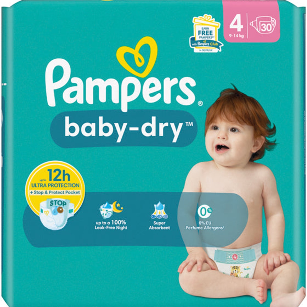 Couches Pampers Baby Dry Taille 4 Maxi (9-14 kg)