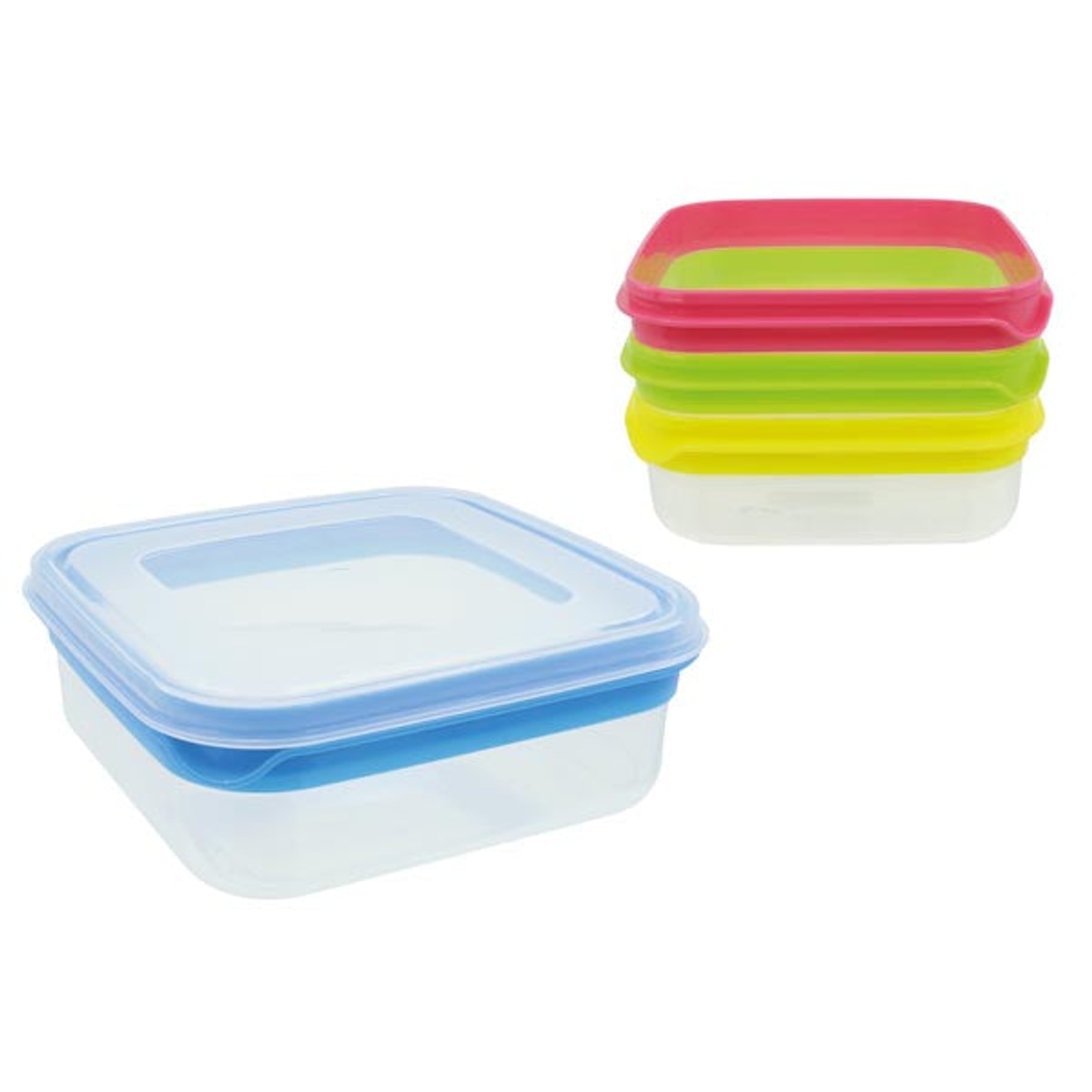 Boîte de conservation alimentaire Color Line 14x14x5cm 4 couleurs