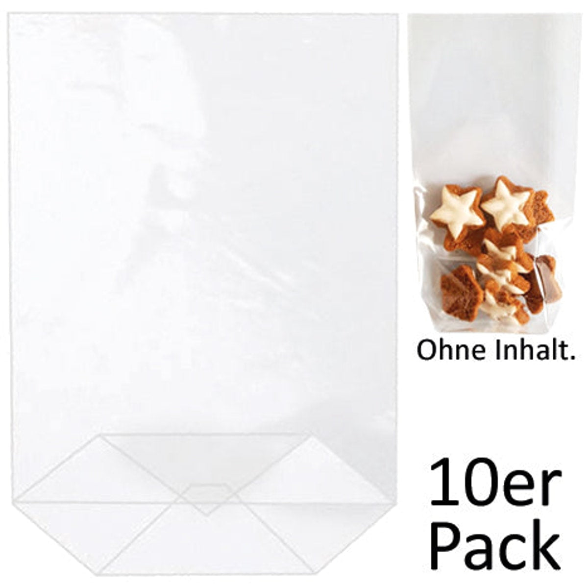 Sachets cadeaux à fond plat en polypropylène (PP), lot de 10, 235 x 145 mm