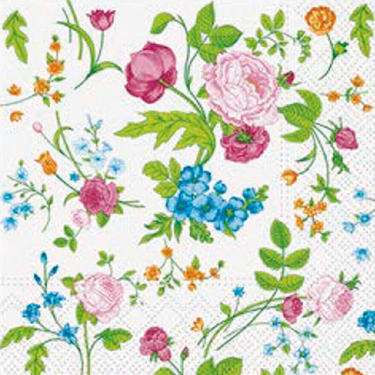 Serviettes de table premium « Mélange floral », paquet de 20, 33 x 33 cm