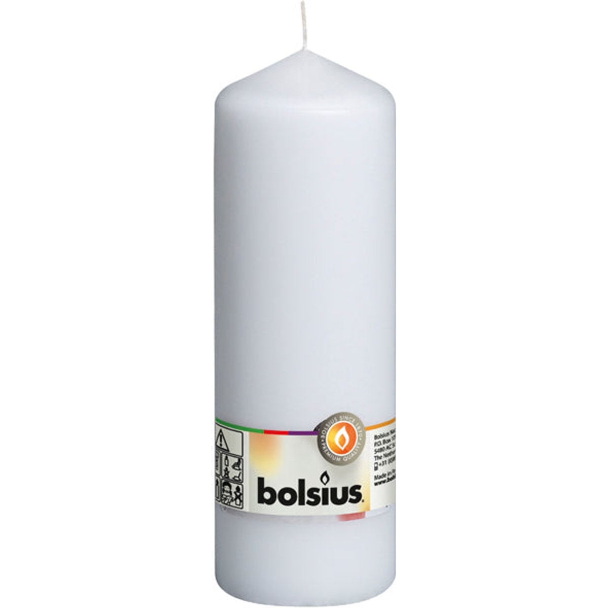 Bougie pilier 200 mm (H) x 68 mm (DM), blanche