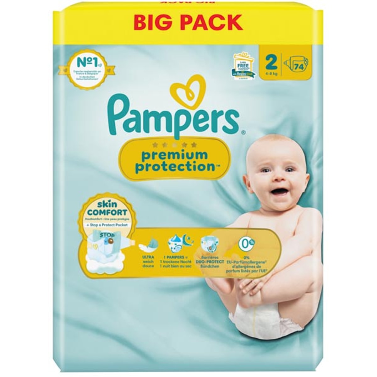 Pampers Premium Protection Nouveau-né Taille 2 Mini 74