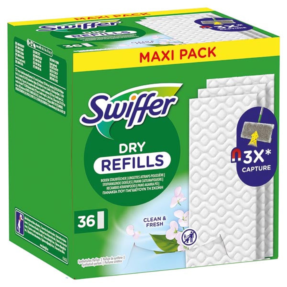 Recharges de lingettes Swiffer pour lingettes sèches, paquet de 36