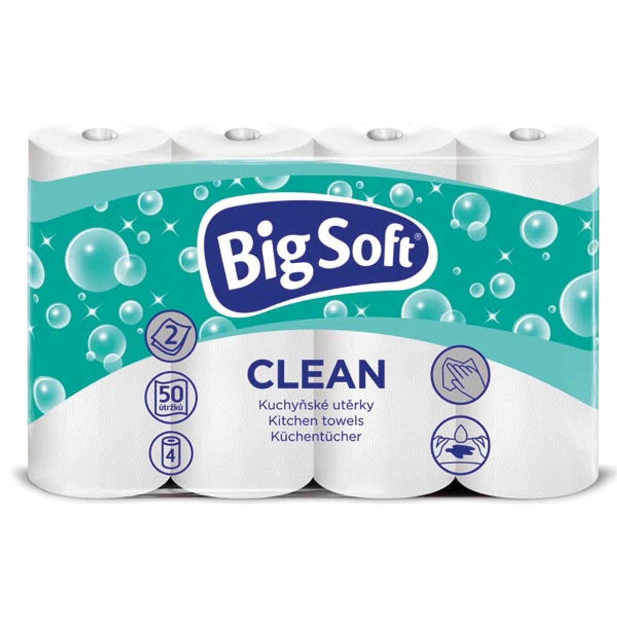 Rouleau de papier toilette double épaisseur Big Soft, 4 x 50 feuilles