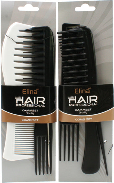 Ensemble de 3 peignes Hairstudio 2 assortis. a. Carte 20 cm