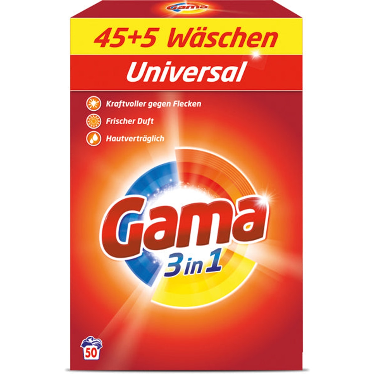 Lessive universelle Gama 50 ml, paquet de 3 kg