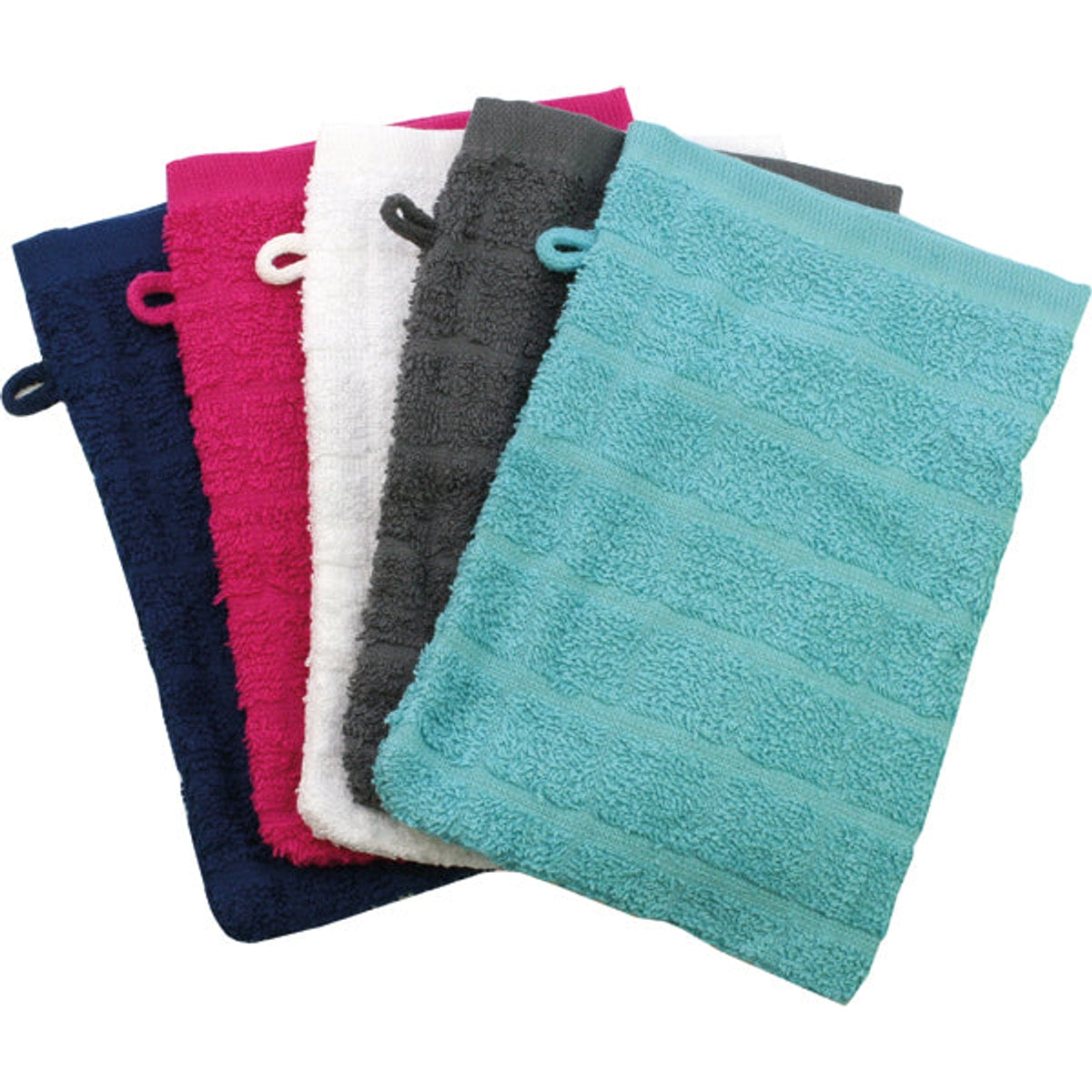 Gant de toilette 21 x 15 cm, couleurs assorties