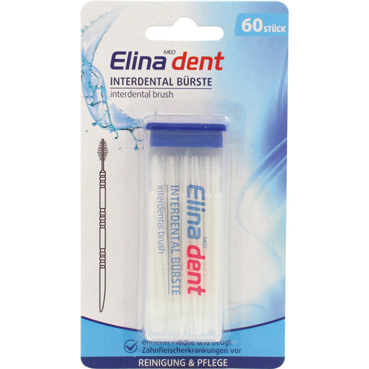 Bâtonnets interdentaires Elina, format poisson, carte de 60 pièces