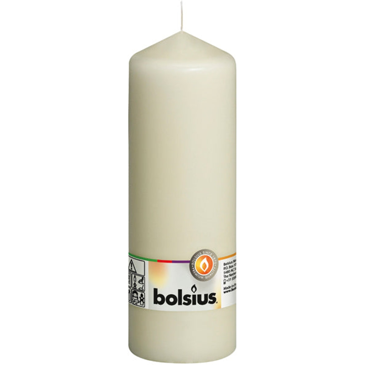 Bougie pilier 200 mm (H) x 68 mm (DM) couleur champagne