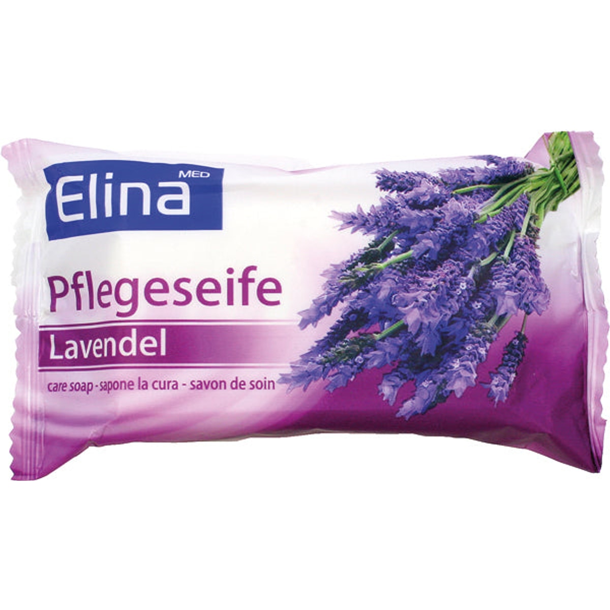 Savon à la lavande Elina, pièce de 80 g sous emballage aluminium