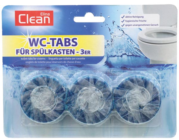 Pastilles WC bleues pour chasse d'eau, 3 x 50 g, pour réservoir de toilettes
