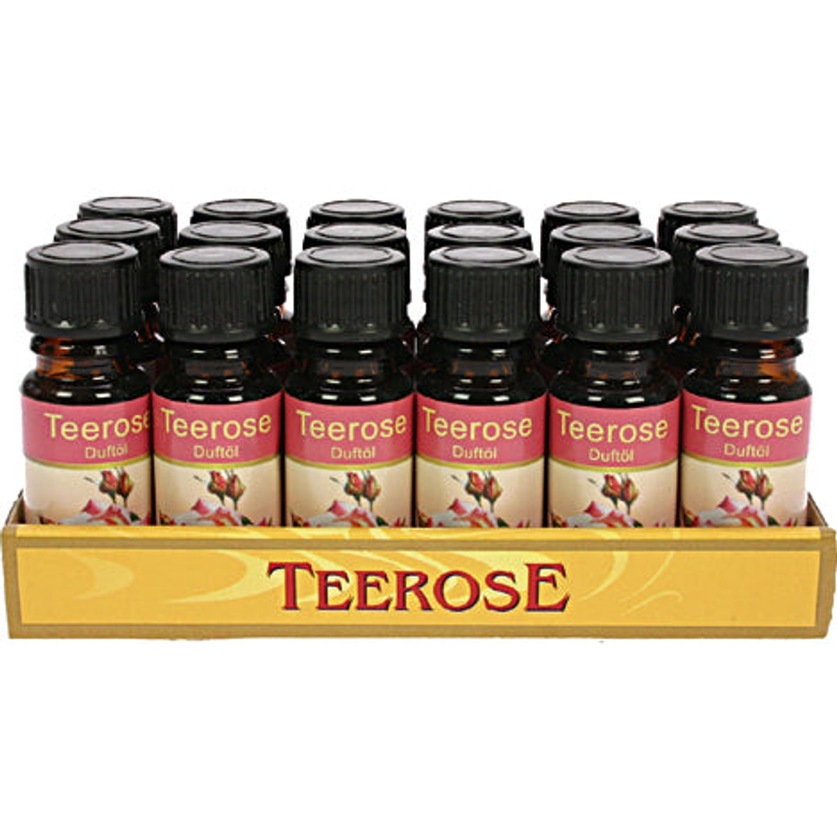 Huile parfumée à la rose thé, 10 ml, en flacon de verre