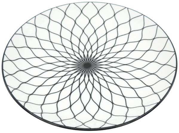 Assiette 19,5 x 2,3 cm, motif design en céramique