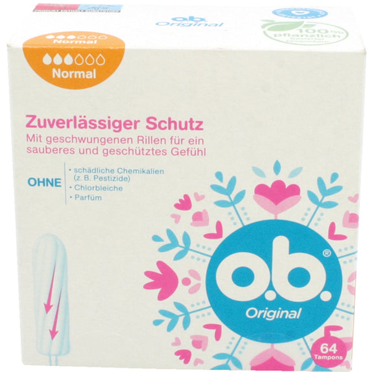 Tampons O.B. Normal, boîte de 64