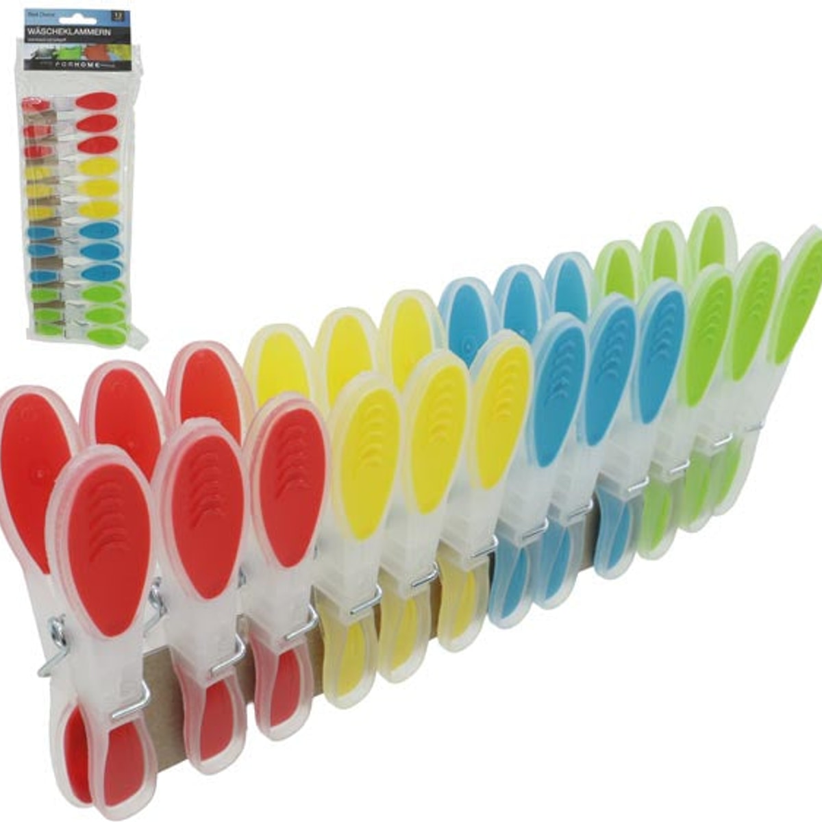 Pinces à linge, lot de 12, adhérence souple, antidérapantes, 8,5 cm