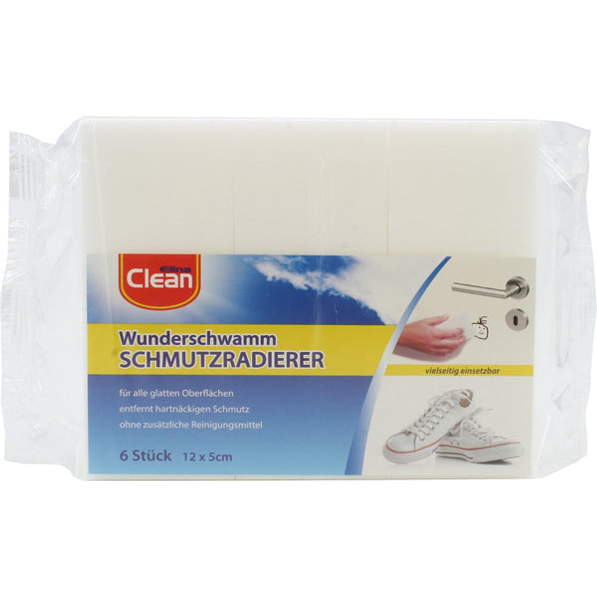 Éponge miracle CLEAN, lot de 6, dimensions approximatives : 12 x 5 x 2,5 cm