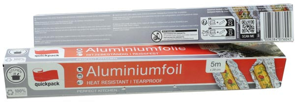 Feuille d'aluminium, 30 cm de large, 5 m en boîte, 10 µm