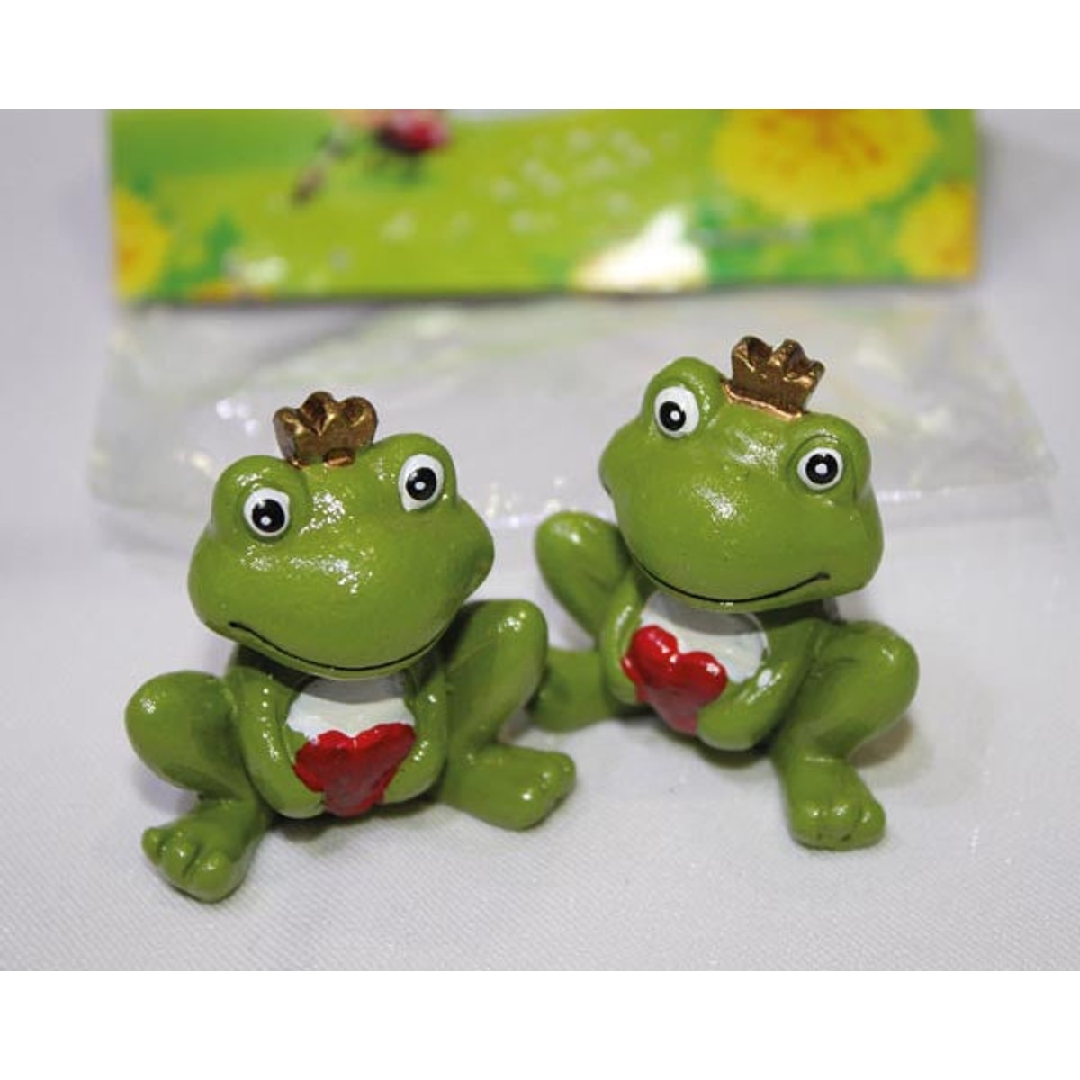 Lot de 2 grenouilles en forme de cœur ! 4,1 x 3,7 x 2,2 cm chacune (polyester)