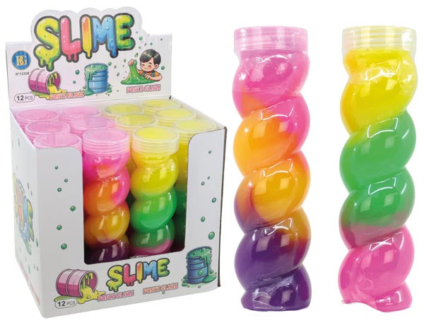Slime arc-en-ciel 210 g en présentoir, couleurs assorties