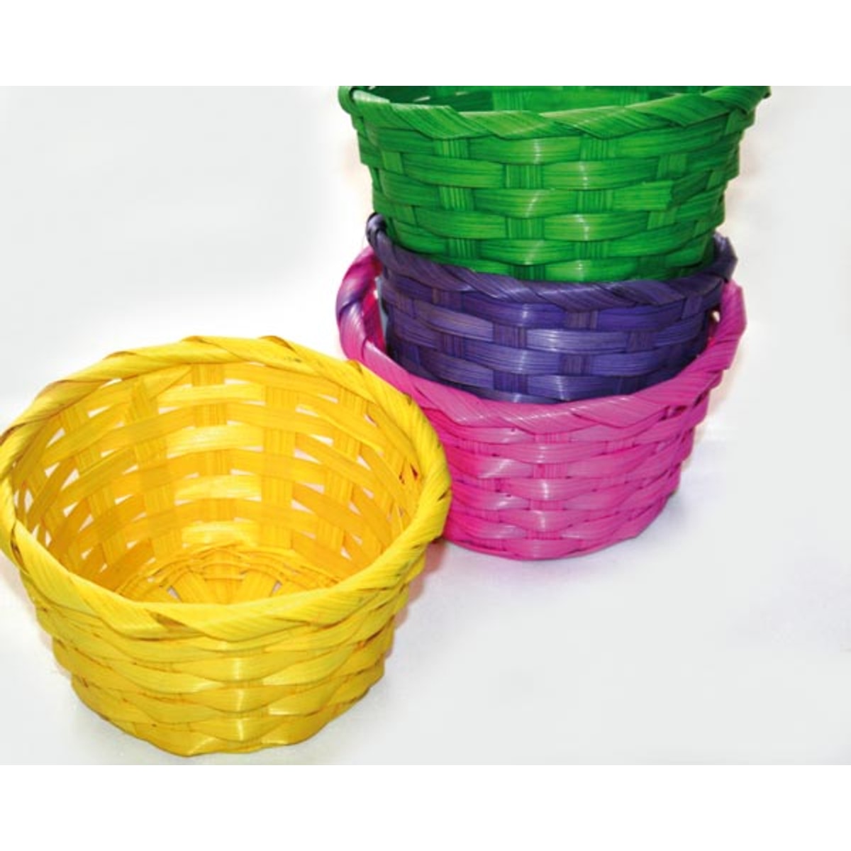Panier en osier rond de 14 x 8 cm, couleurs assorties
