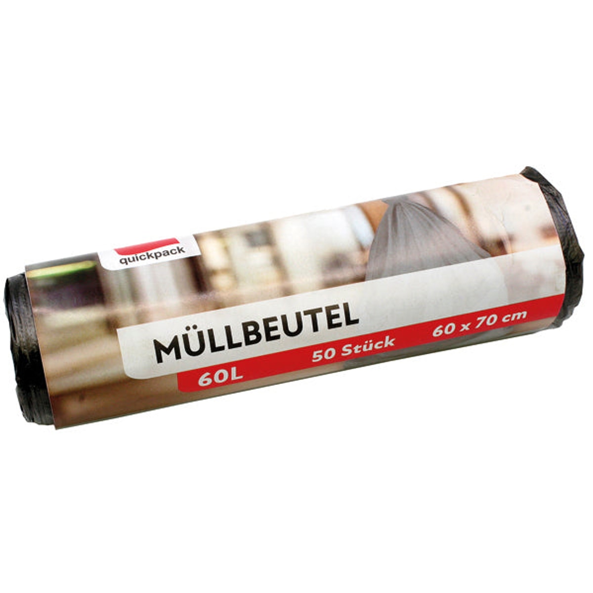 Sacs poubelle 60 L 60 x 70 cm, rouleau de 50 sacs gris