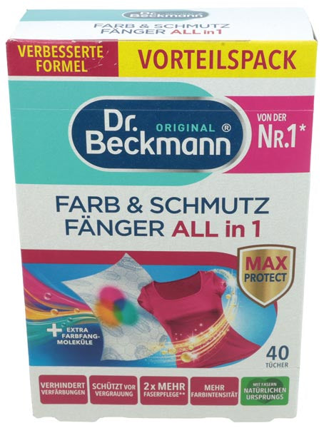 Chiffons Dr. Beckmann pour enlever les couleurs et la saleté, paquet de 40