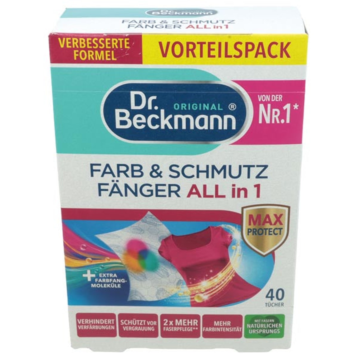 Chiffons Dr. Beckmann pour enlever les couleurs et la saleté, paquet de 40
