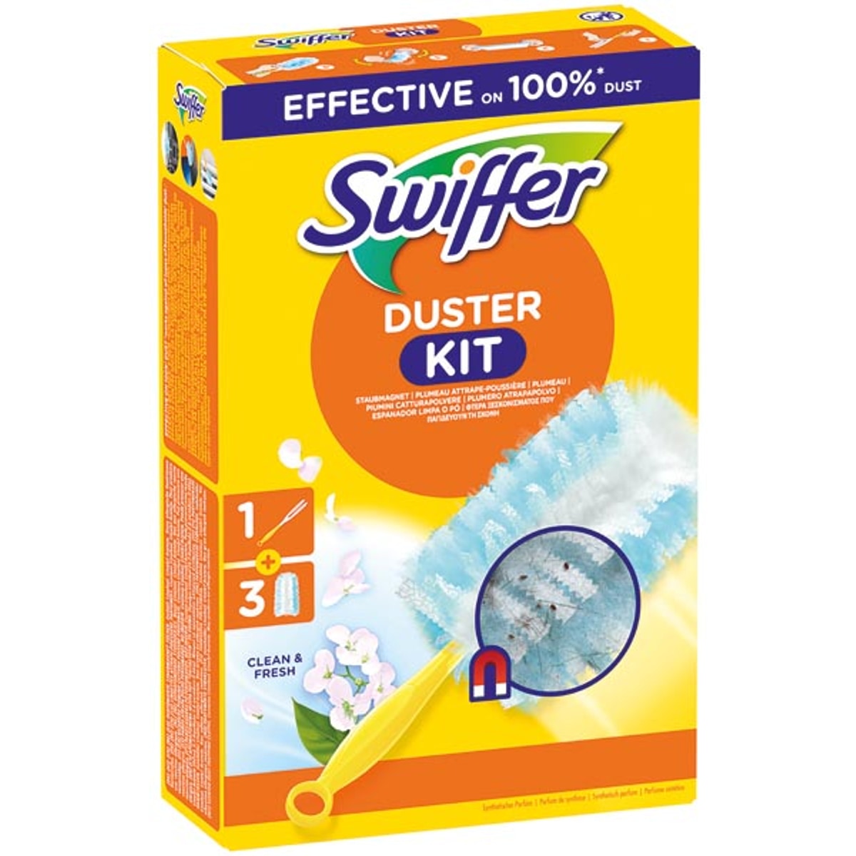 Kit de démarrage Swiffer (manche + 3 lingettes) avec Febreze