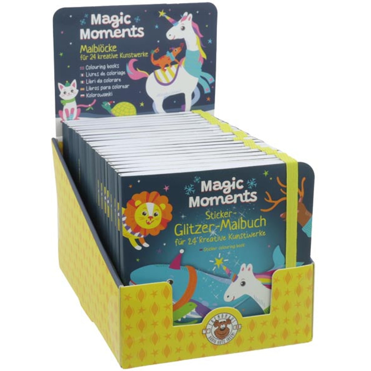 Présentoir de 20 autocollants pailletés pour livre de coloriage
