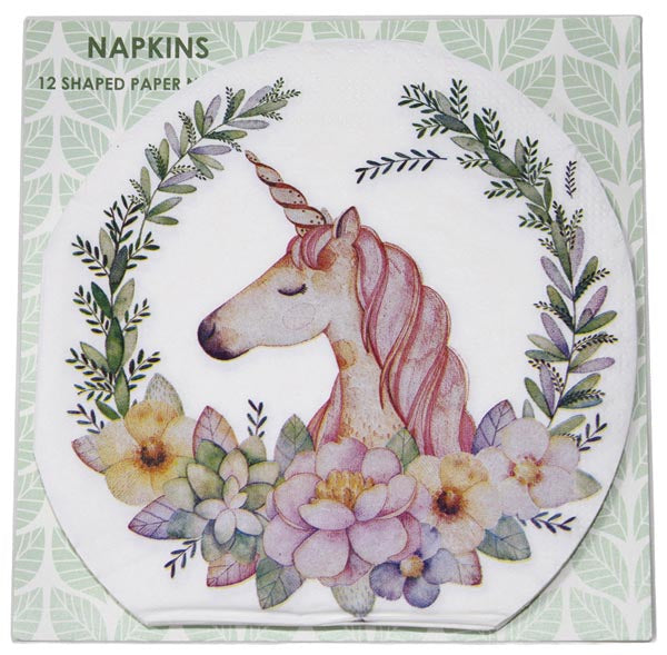 Serviettes de table premium à motif licorne 33x33cm