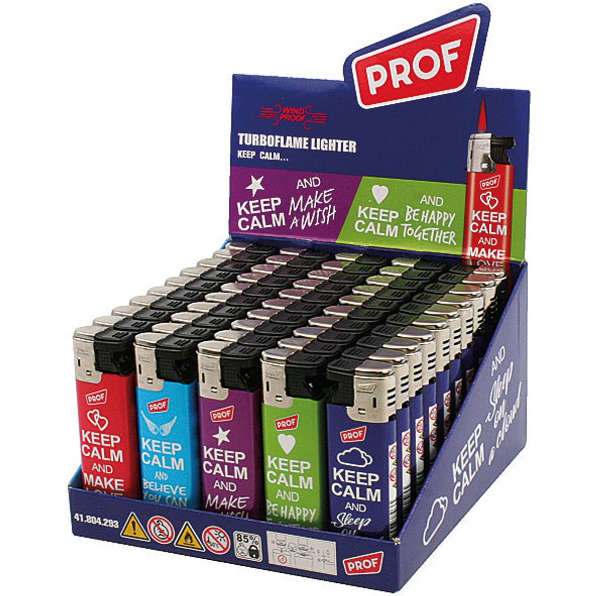 Briquet KEEP CALM, 5 modèles assortis, Electron