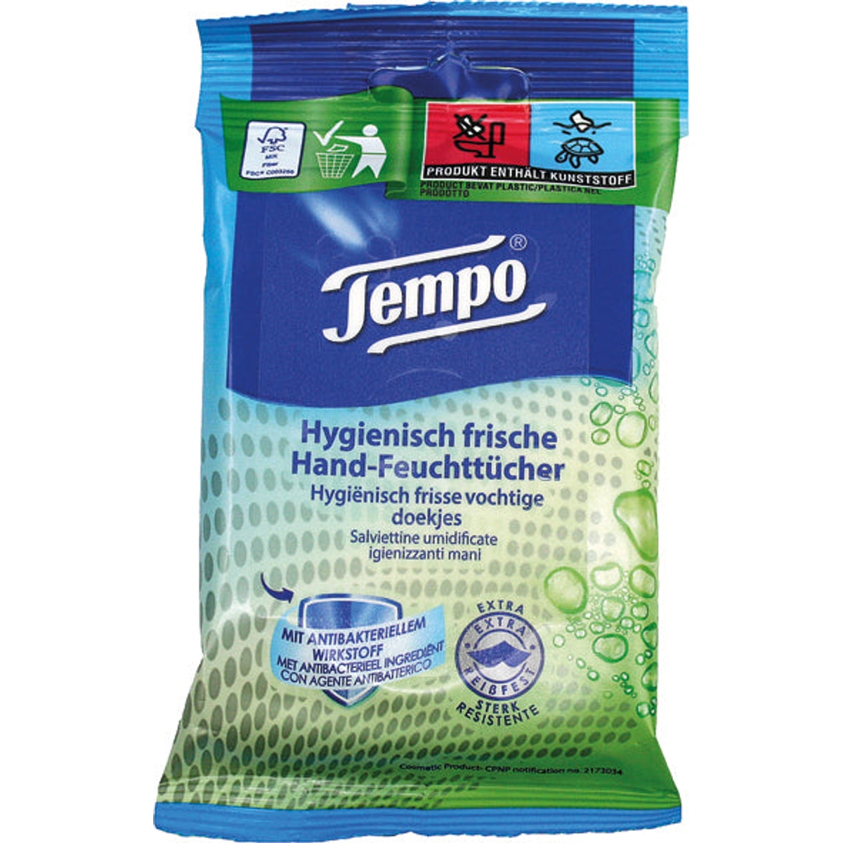 Lingettes humides Tempo Fresh To Go Protect, 10 unités.
