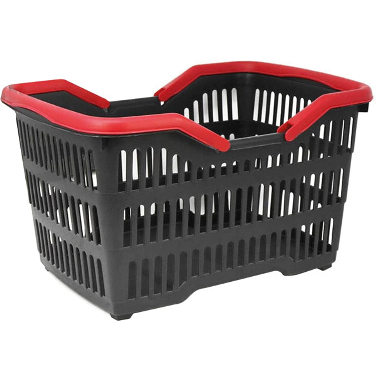 Panier à provisions noir avec poignée colorée, env. 31 x 25 x 23 cm