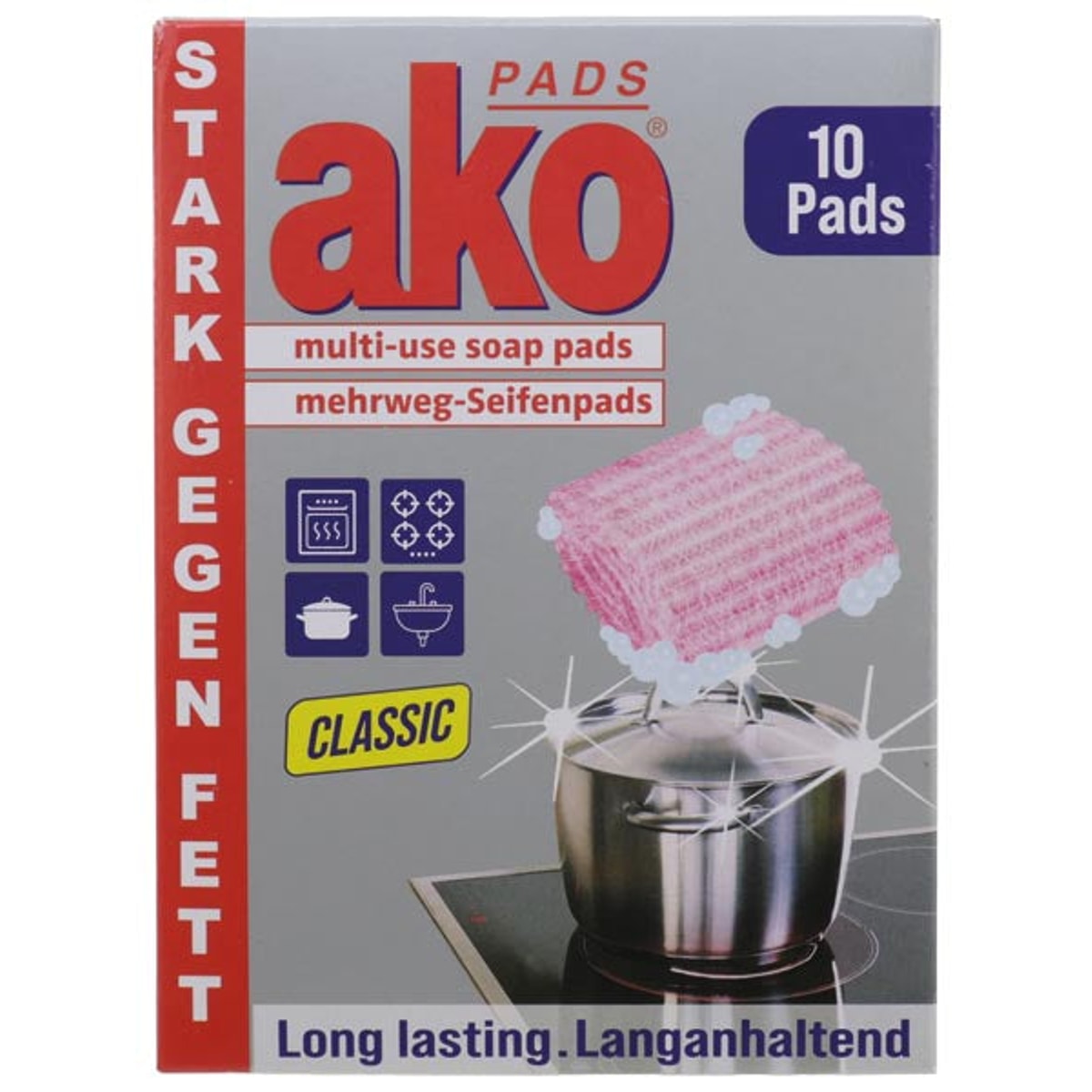 Tampons de savon réutilisables classiques ako PADS, 10 pièces.