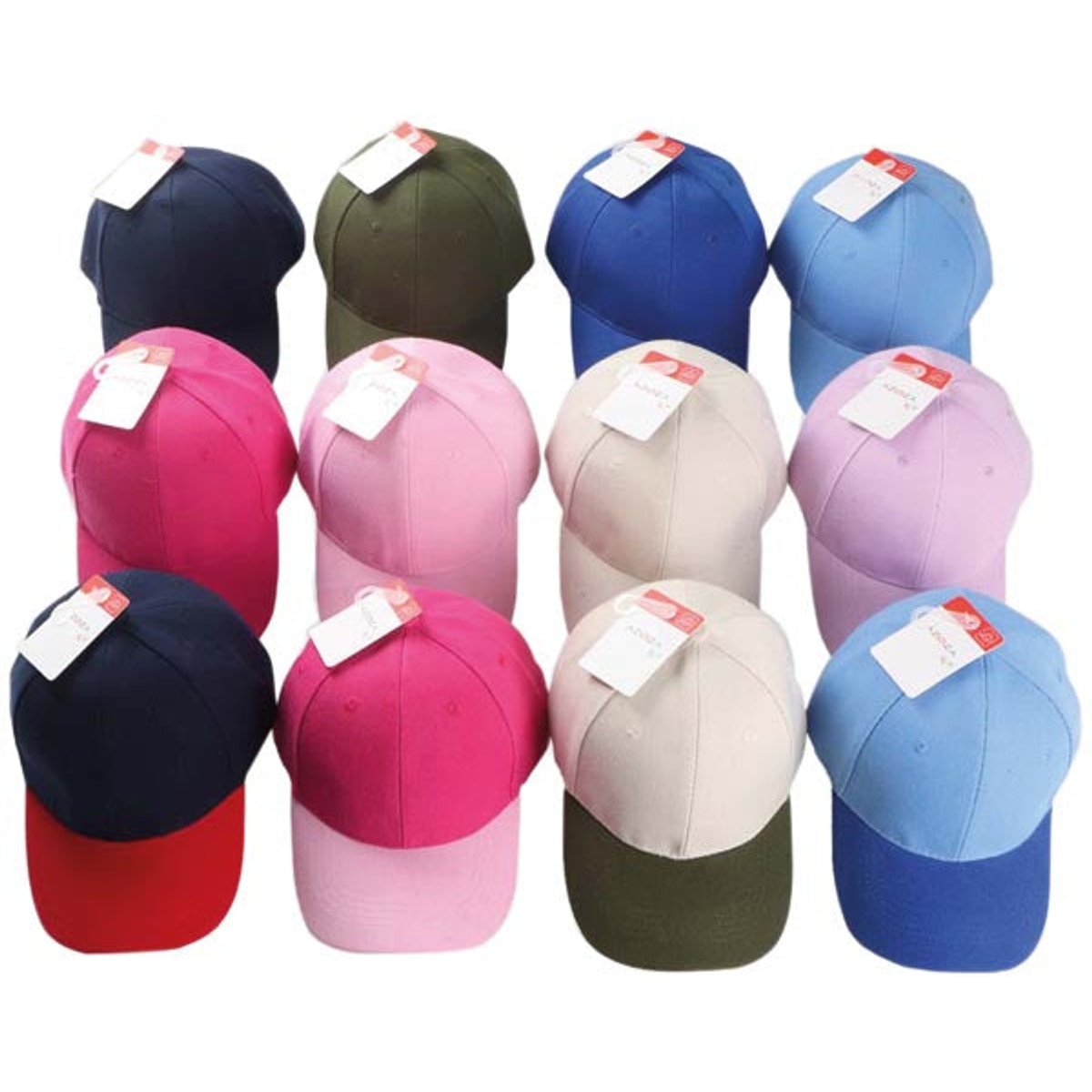 Casquette de baseball, 12 couleurs assorties, taille 52-54