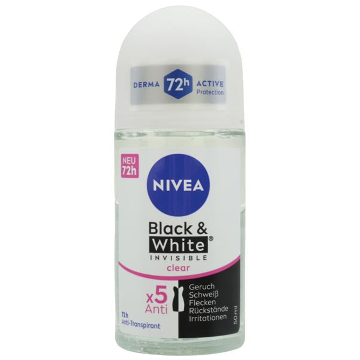 Déodorant roll-on Nivea 50 ml Noir et Blanc Invisible Transparent