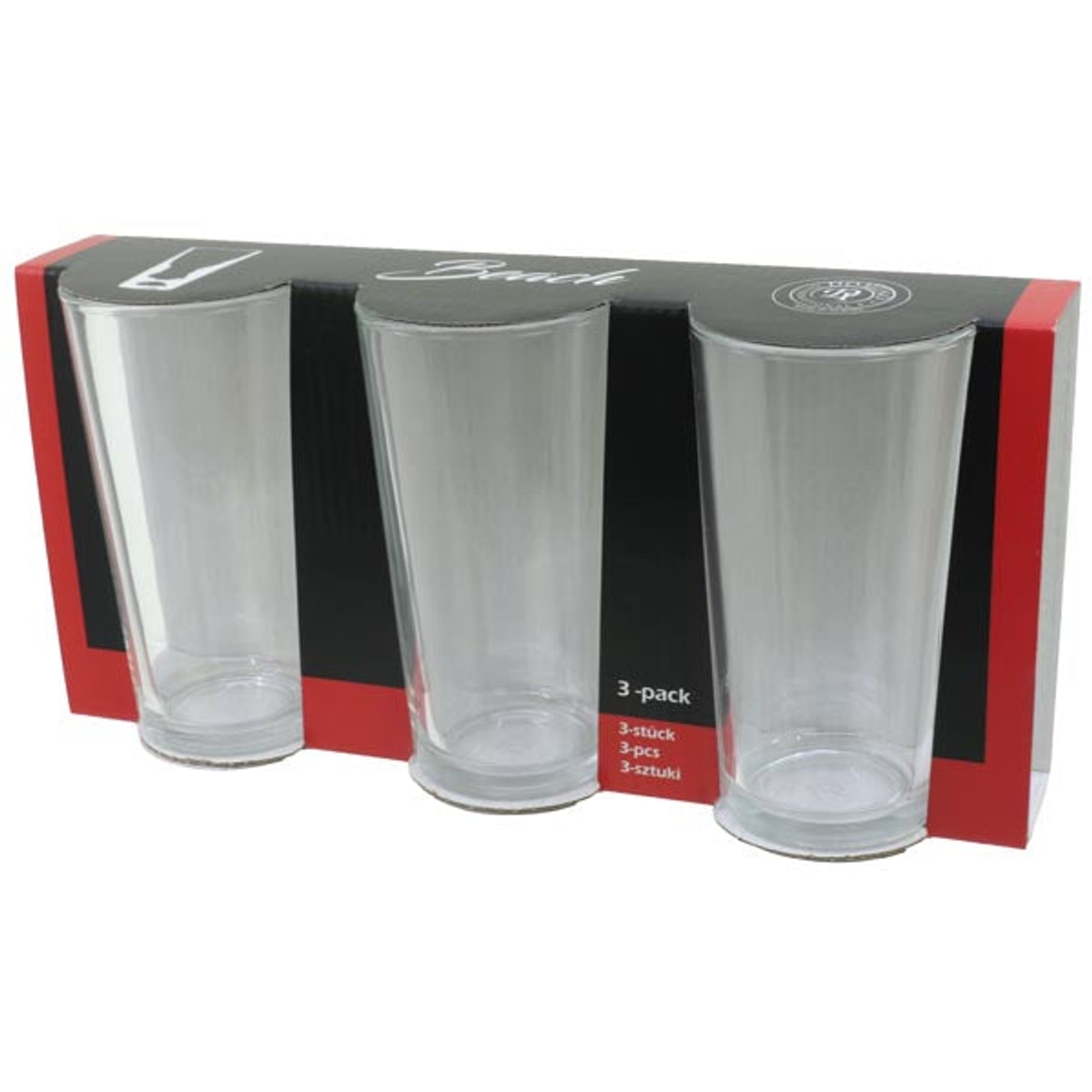 Ensemble de 3 verres à boire en verre transparent de 250 ml chacun