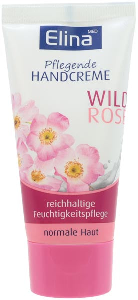 Crème mains Elina à la rose sauvage, tube de 50 ml
