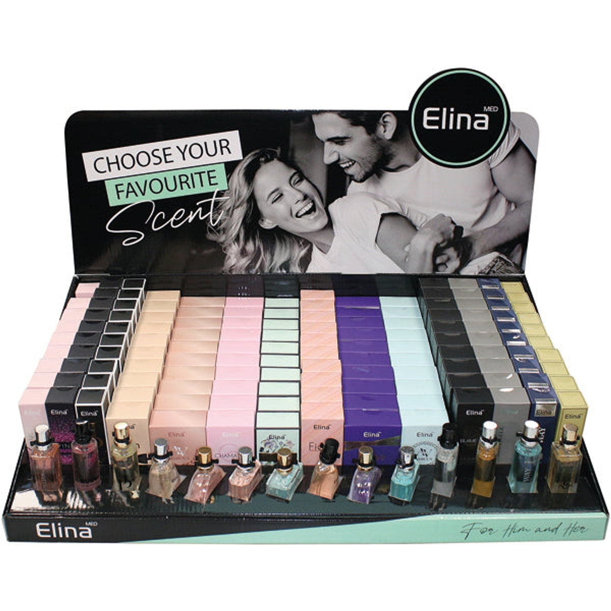 ELINA parfum 15ml Présentoir-3 140 pièces. Assortiment de 14 façons.