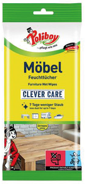 Lingettes nettoyantes pour meubles Poliboy, paquet de 24