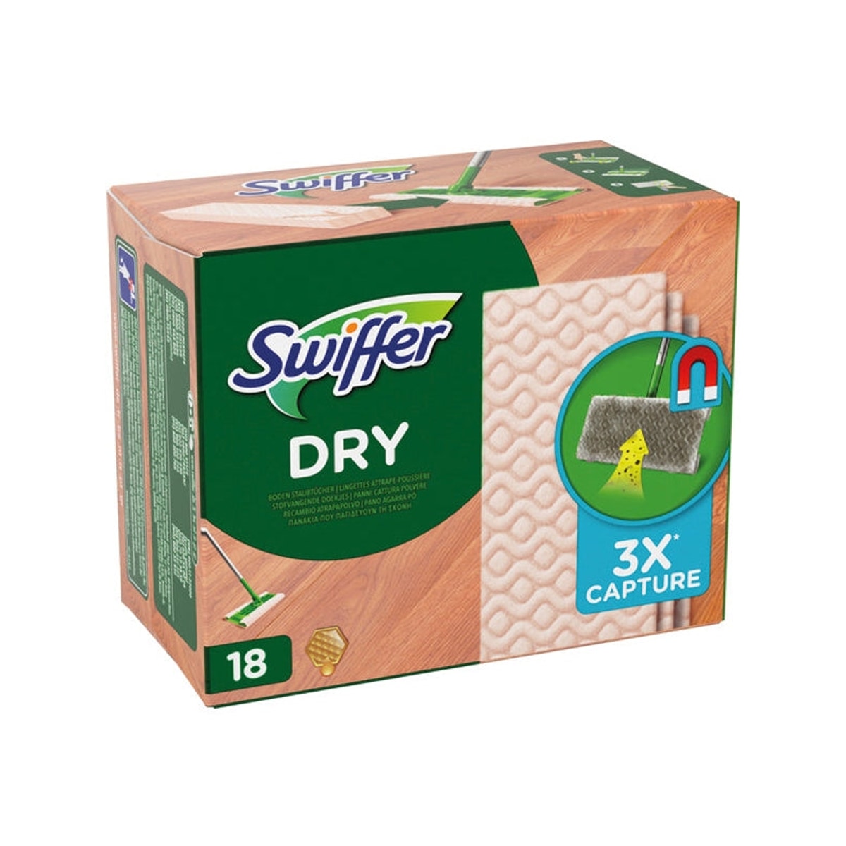 Lingettes de nettoyage Swiffer pour bois et parquet NF, lot de 18