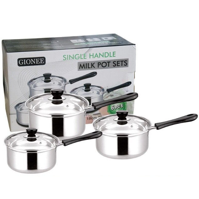 Lot de 3 casseroles avec couvercles