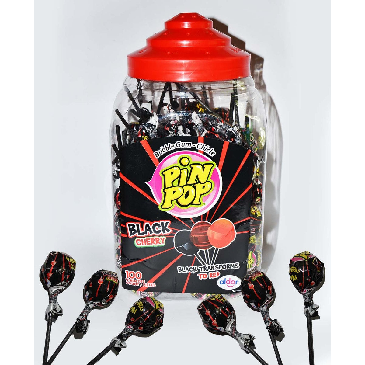 SUCETTE PIN POP BLACK CHERRY GUM