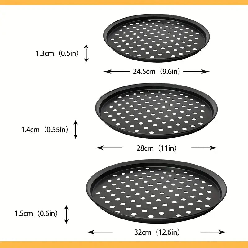 Plaque NOIRE pour pizza trous 35cm