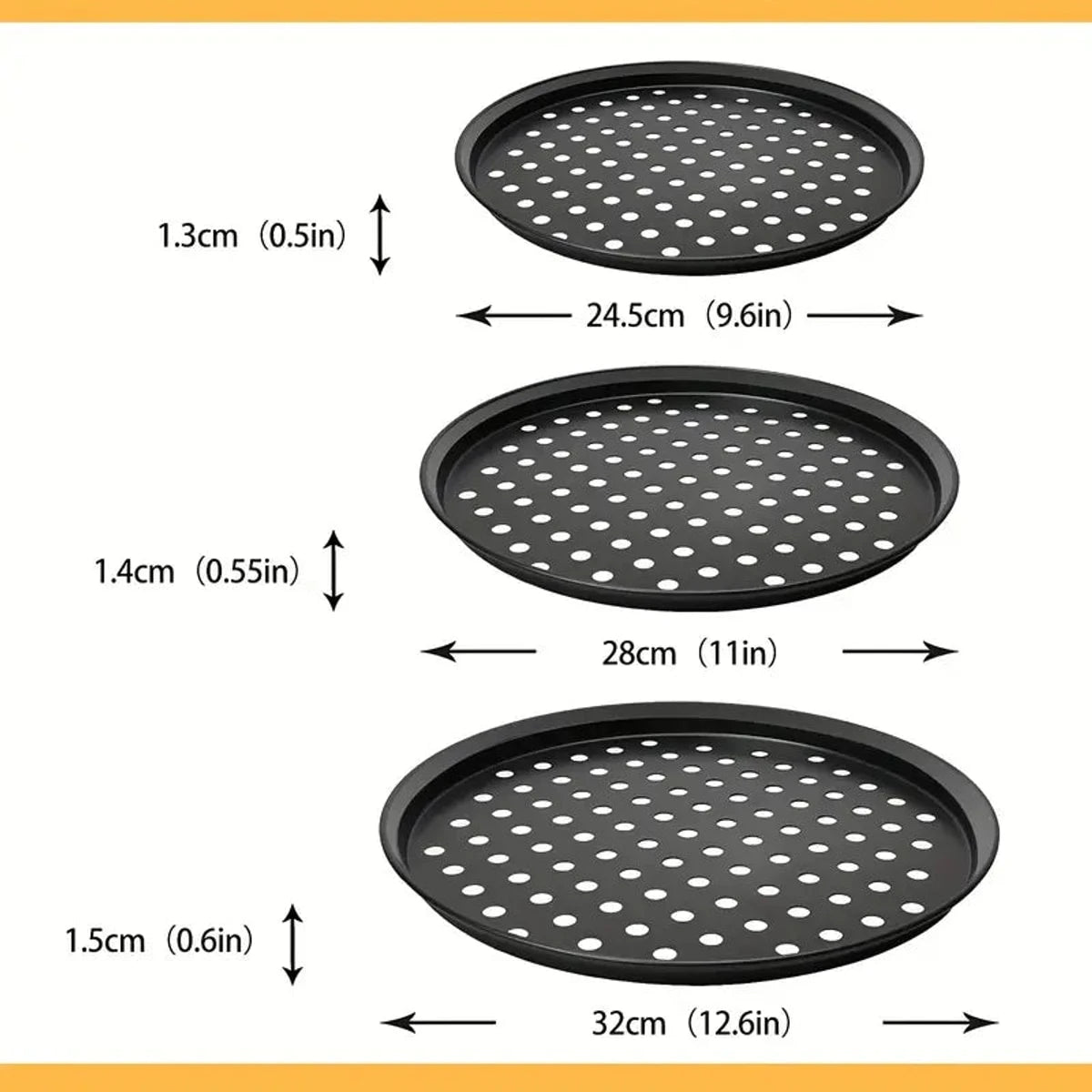 Plaque NOIRE pour pizza trous 32cm