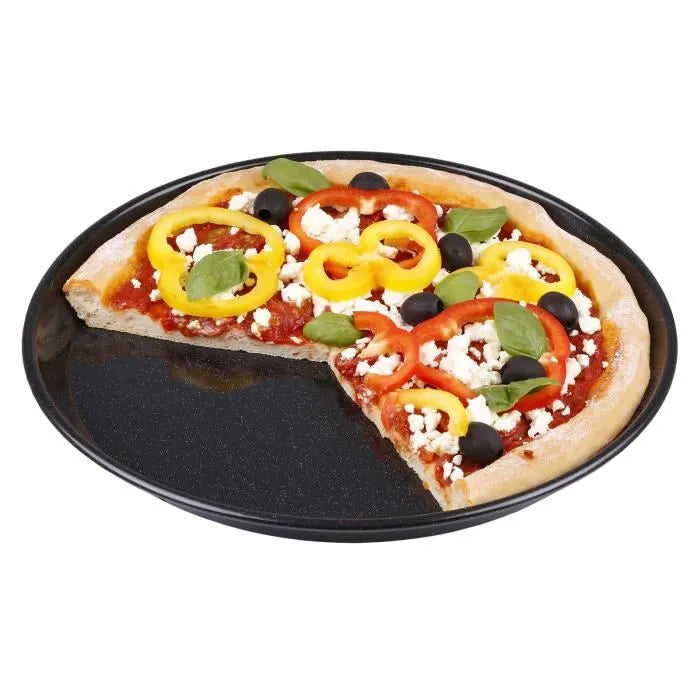 Plaque à pâtisserie ronde NOIRE pour pizza, 29x1,5 cm