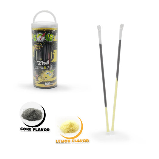 2 IN 1 POWDER STRAW COLA + LEMON