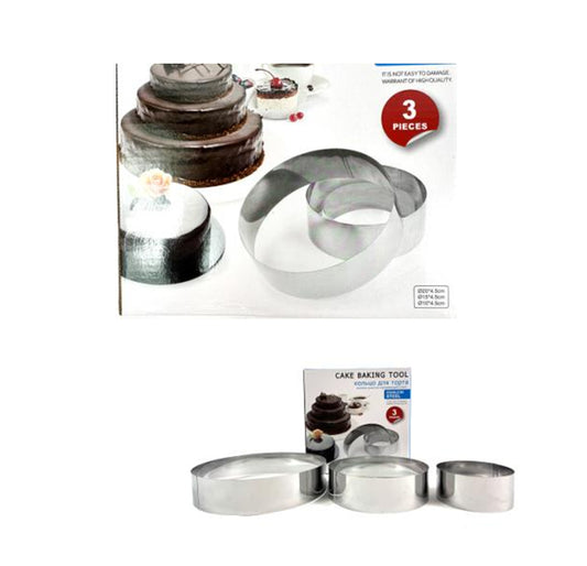 Moule 3 pièces (20 cm, 15 cm, 10 cm, hauteur 4,5 cm)