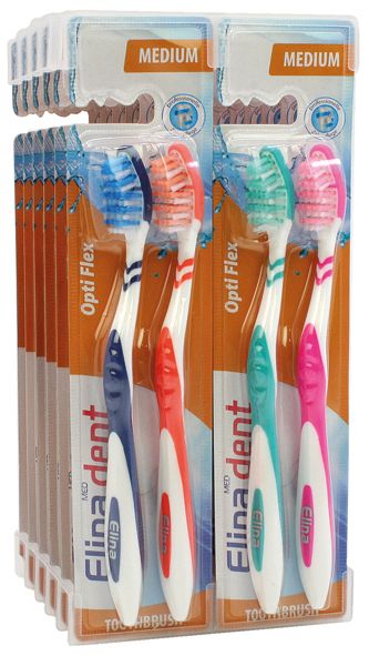 Brosse à dents Elina 2pcs Flexident 18cm
